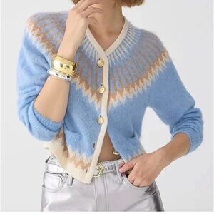 J. Crew fair isle cardigan sweater NWT